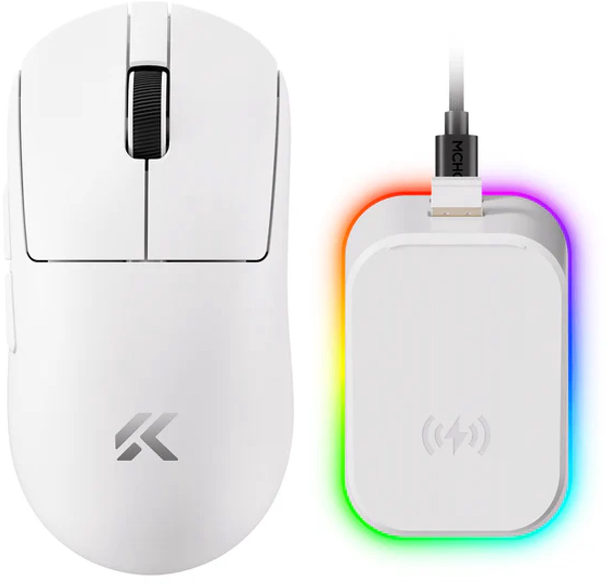 MCHOSE A7 V2 Pro Plus - Lichtgewicht Gaming Muis - 8K Bedraad + 8K Draadloos - 500mAh