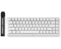 MCHOSE Ace 68 - Hall Effect - Magnetische Switch - Aluminium Behuizing - Gaming Keyboard - Rhino Switch - 65% Layout - Cherry Profile - PBT Side Engraved - Wit Transparant
