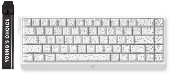 MCHOSE Ace 68 - Hall Effect - Magnetische Switch - Aluminium Behuizing - Gaming Keyboard - Rhino Switch - 65% Layout - Cherry Profile - PBT Side Engraved - Wit Transparant