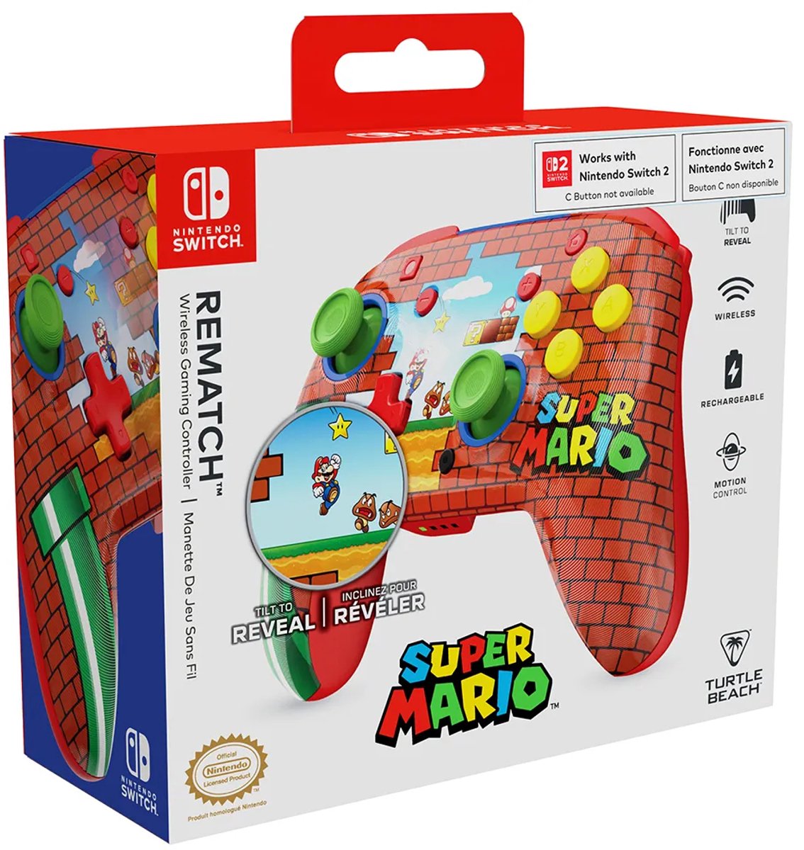 Turtle Beach Rematch Advanced - Bedrade/Draadloze Controller - Nintendo Switch/Nintendo Switch 2 - Super Mario – foto 3