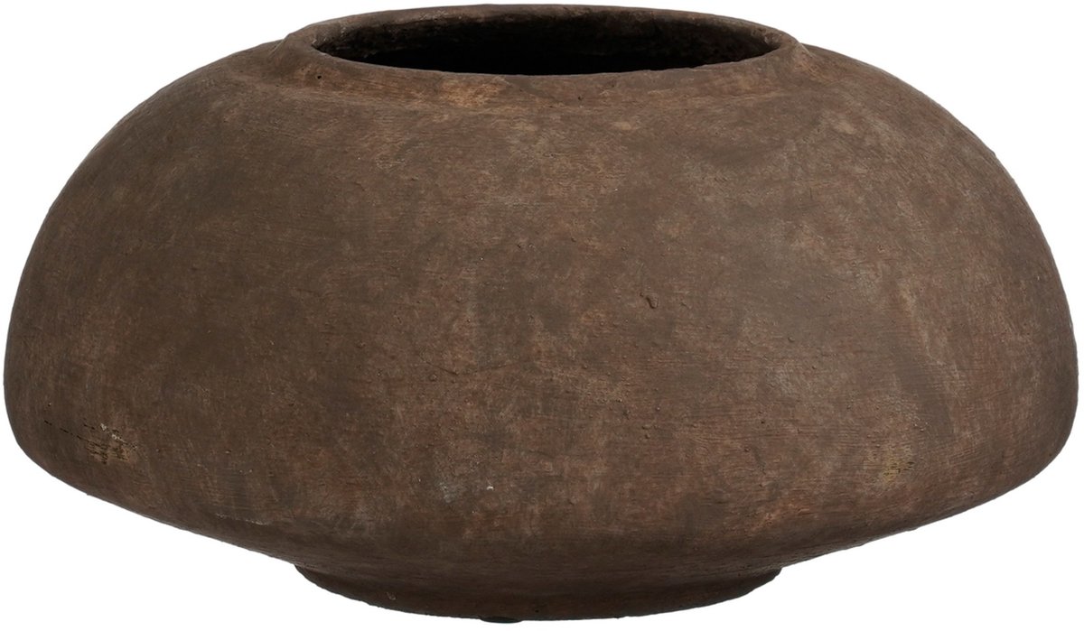 Mica Decorations Ares Vaas - Cement Mat - Rond - Serene Rustieke Look Bruin