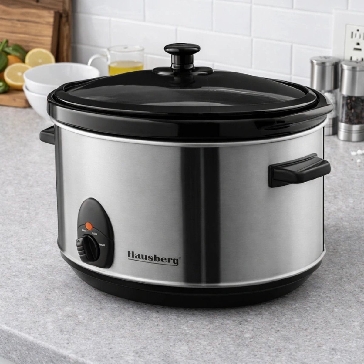 Hausberg Slowcooker 3,5L HB-1300 Zilver 200W - afbeelding 3