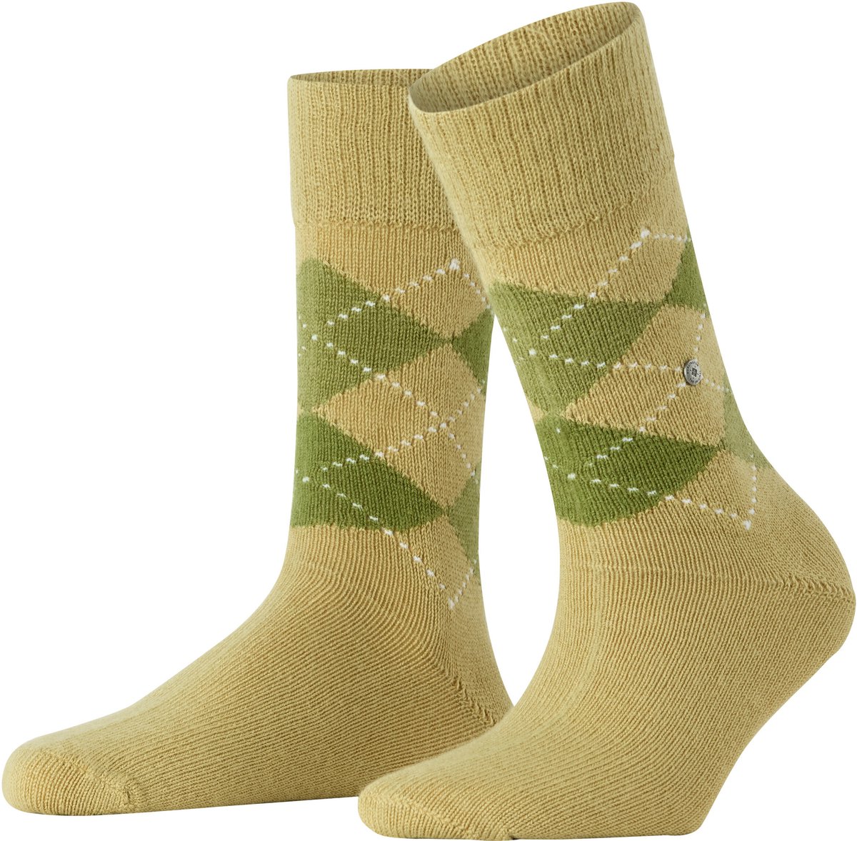 Burlington Whitby gedessineerd materiaal sokken dames groen - maat 36-41