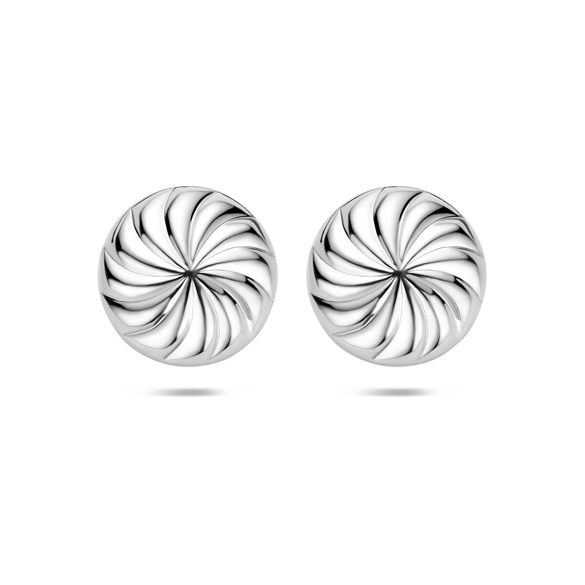 Zilveren gerhodineerde oorknoppen knoop 18 mm - 1342085