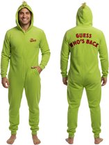 Grinch Polar pyjama met ritssluiting, kerstthema, warme onesie voor heren met capuchon