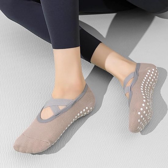 Yogasokken (4 paar) - Antislipsokken - Antislip yogasokken voor dames - Maten 35-41 - Pilatessokken voor dames, Antislip - Fitness Antislip - Geschikt voor Pilates, Dans, Fitness van Merkloos — afbeelding 4