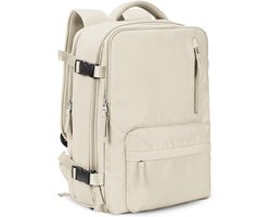 Rugzak Dames Groot, Laptop Rugzak met Laptopvak 17Inch, Reisrugzak Dames Waterdicht, Grote Handtas Rugzak Reizen - Rugtas - Rugzak - Inclusief Usb Oplaadstation - Hoge kwaliteit - Beige