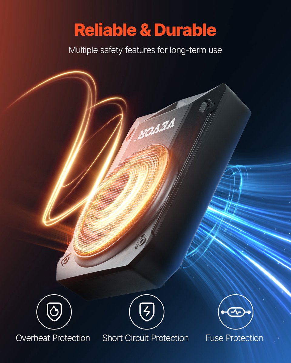 VEVOR Auto-Subwoofer Onder de Stoel 800 W Slank Actief Subwoofersysteem 203mm – foto 8