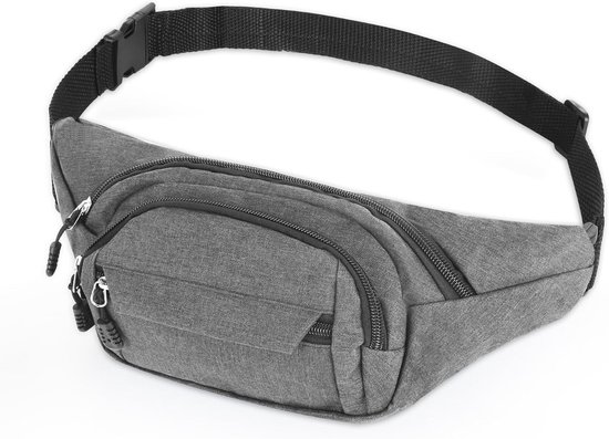 Heuptas heuptasje voor heren en dames, grote capaciteit, waterdichte bumbags met verstelbare riem, heuptas voor buiten, hardlopen, wandelen, joggen, Zwart, L, Modieus