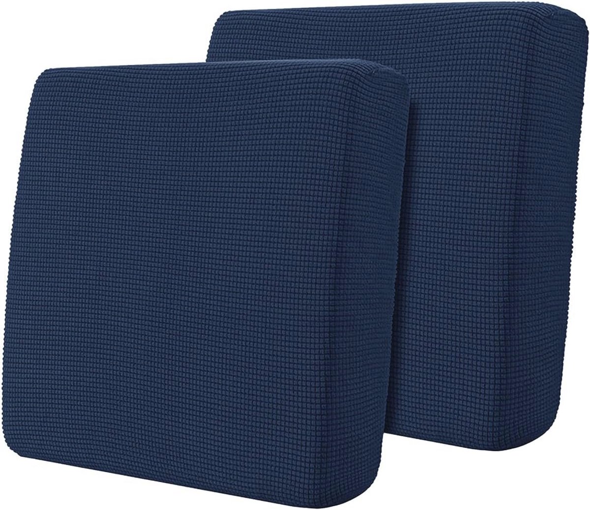 Elastische Hoes voor Bankkussens - Omkeerbare Kussenbeschermers - Beschermhoezen voor Bankkussens (Donkerblauw, Small, Set van 2)