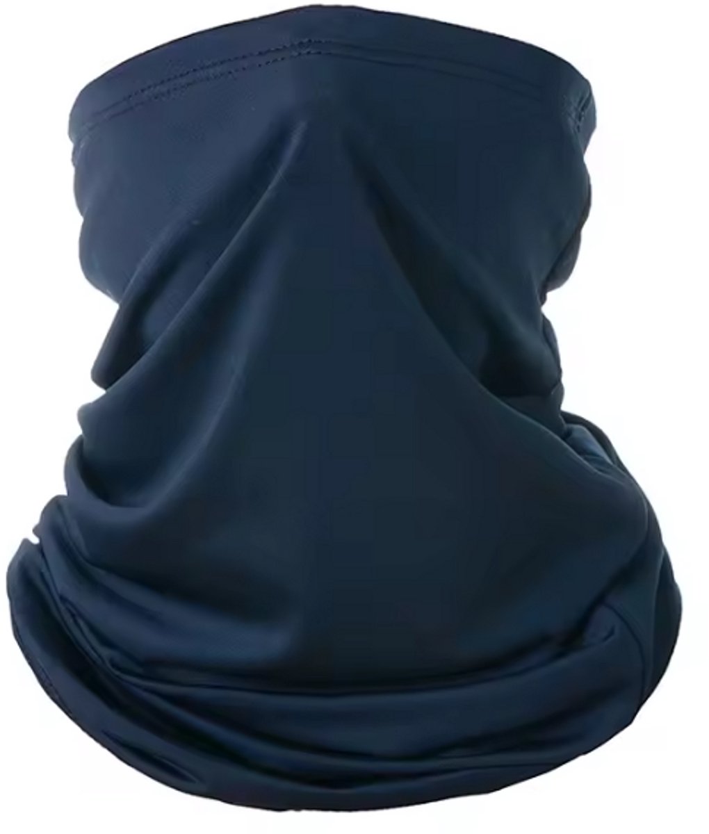 New Age Devi - Blauwe Nekwarmer - Col - Shawl - Motorshawl - Skishawl - Coll - Blauw - Ruffneck - Motorbandanas - Motorfiets Mondkapjes - Ski Outdoor Sport - Colletje Compact - Afbreektekens