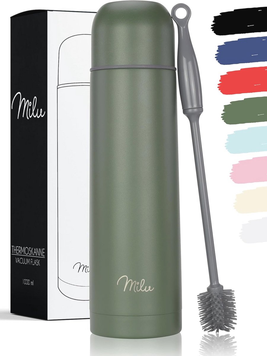 Thermosfles 1 liter, 750 ml, 500 ml - Roestvrij Staal, Met Dubbele Wand Isolatie