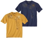ATLAS FOR MEN - Set van 2 T-shirts met V-hals Road Legend - Heren - Verkrijgbaar in grote maten - XL