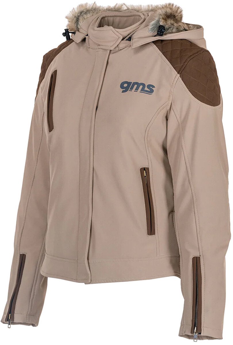gms Luna Dames Lichtbruine Softshell Motorjas - Jas