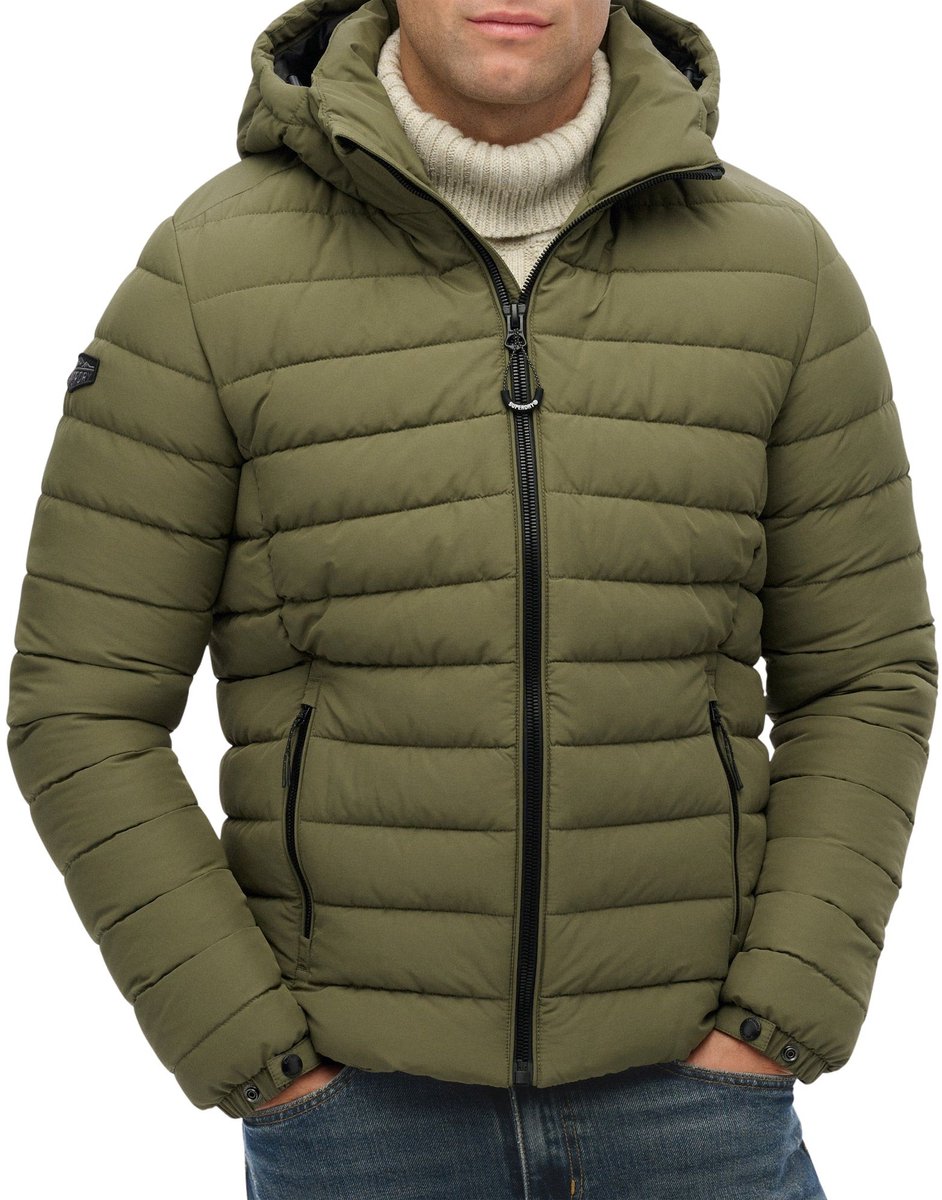 Superdry Hooded Fuji Padded Jas Heren Groen