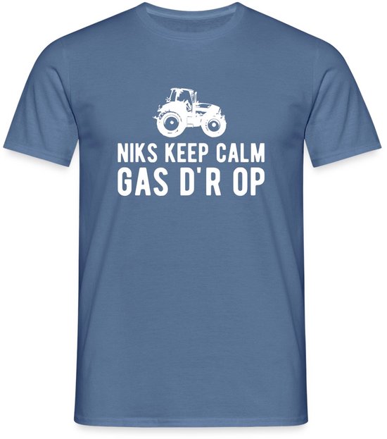 Niks Keep Calm Gas D'r Op Tractor T-Shirt Heren
