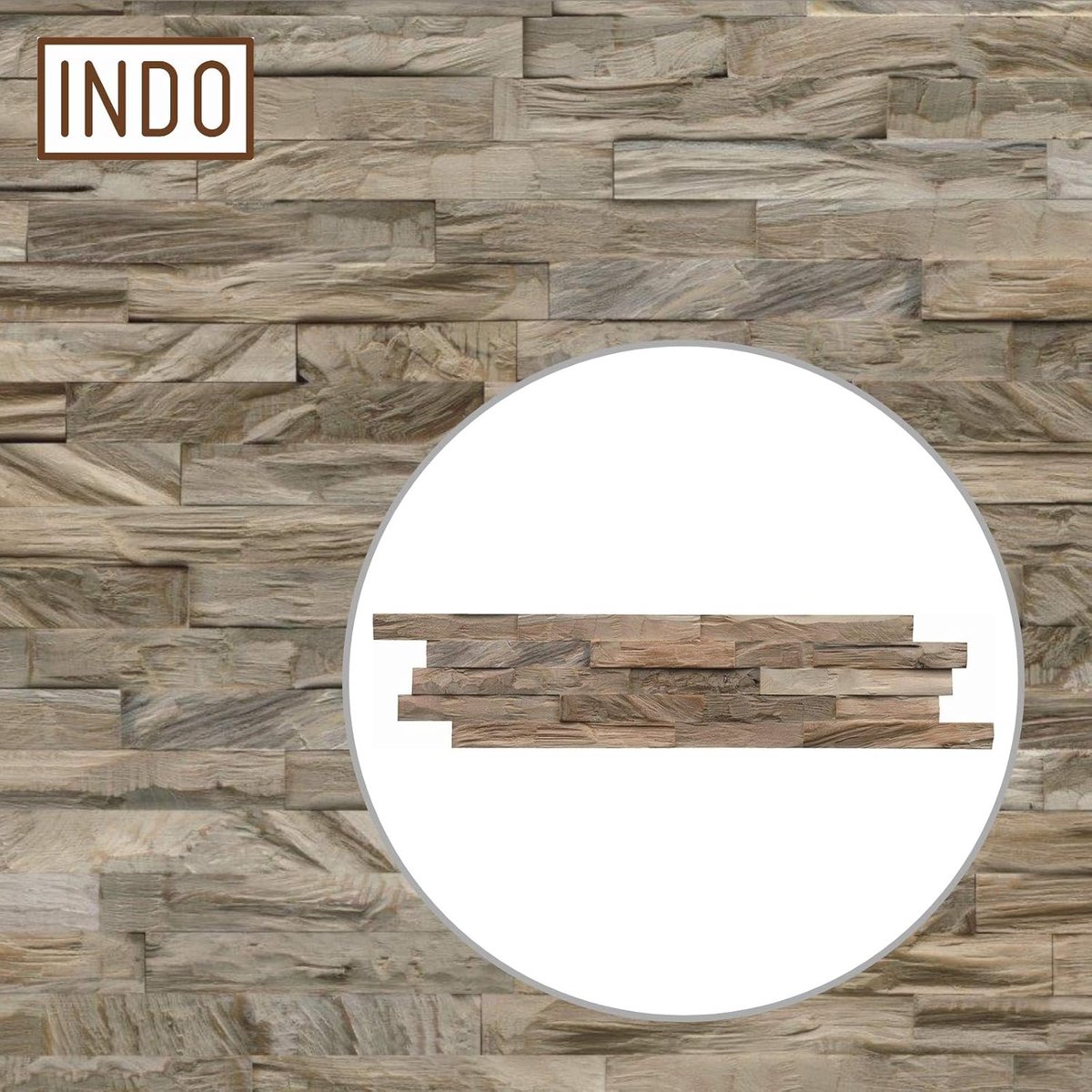 INDO houten wandbekleding, wandbekleding, 1 m²