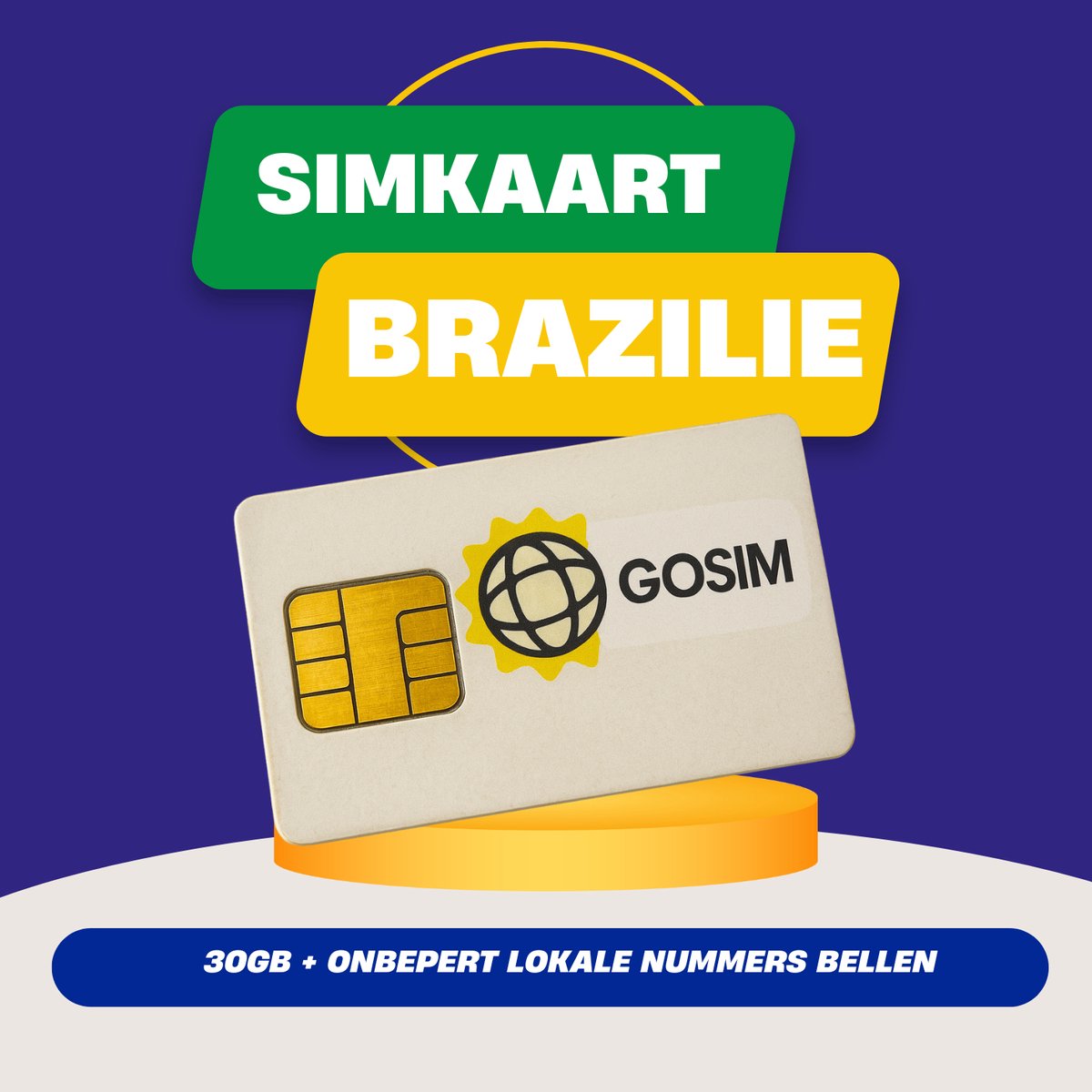 Brazilië Prepaid SIM – 30GB Data + Onbeperkt Bellen | 30 Dagen Geldig | TIM Netwerk
