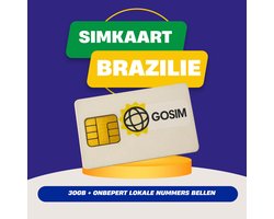 Brazilië Prepaid SIM – 30GB Data + Onbeperkt Bellen | 30 Dagen Geldig | TIM Netwerk