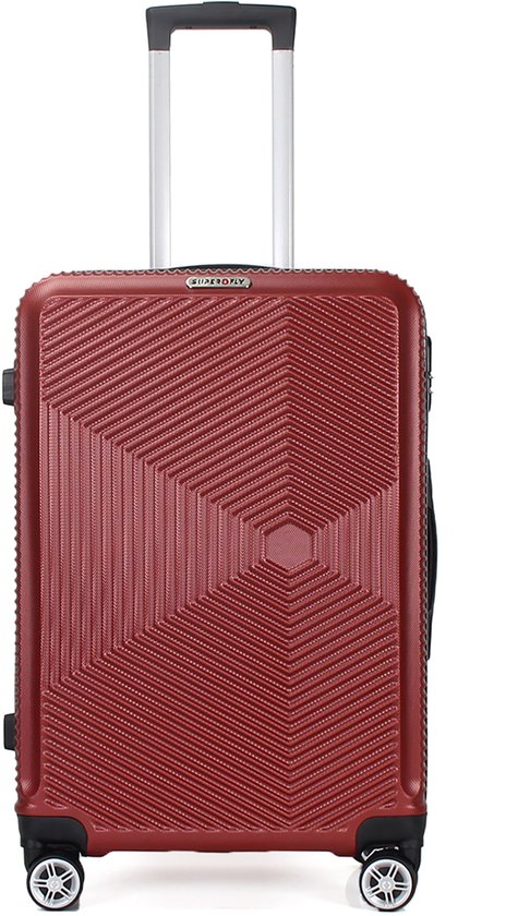 Trolley ADC Luton Grote reiskoffer 75 cm – Harde ABS trolley met 4 dubbele zwenkwielen en cijferslot – 75 x 45 x 28 cm – 94 L – Bordeauxrood