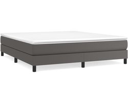 vidaXL - Boxspring - bed - kunstleer - grijs - 160x200 - cm