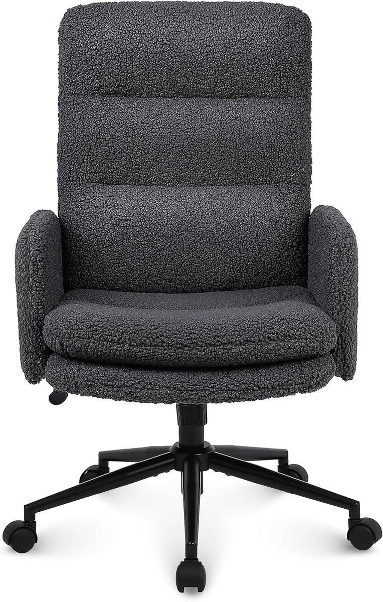 Bureaustoel – Kantoorstoel – Werkstoel – Computestoel – Donkergrijs – Verstelbare Zithoogte – Zachte Kunstmatige Kasjmier Bekleding