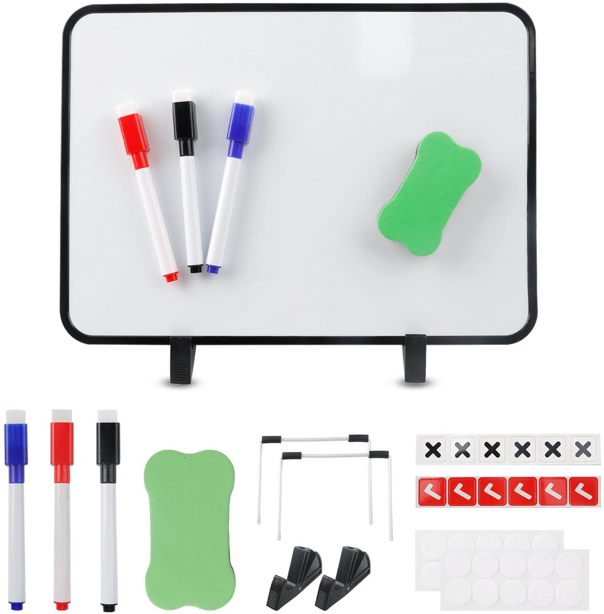 IMPERATORIS® Magnetisch Whiteboard/Whiteboards met Zwarte Frame - 30 x 21 cm - Weekplanner Magneetbord - Maandplanner - Memobord - Metalen beugels pennen en cadeautas