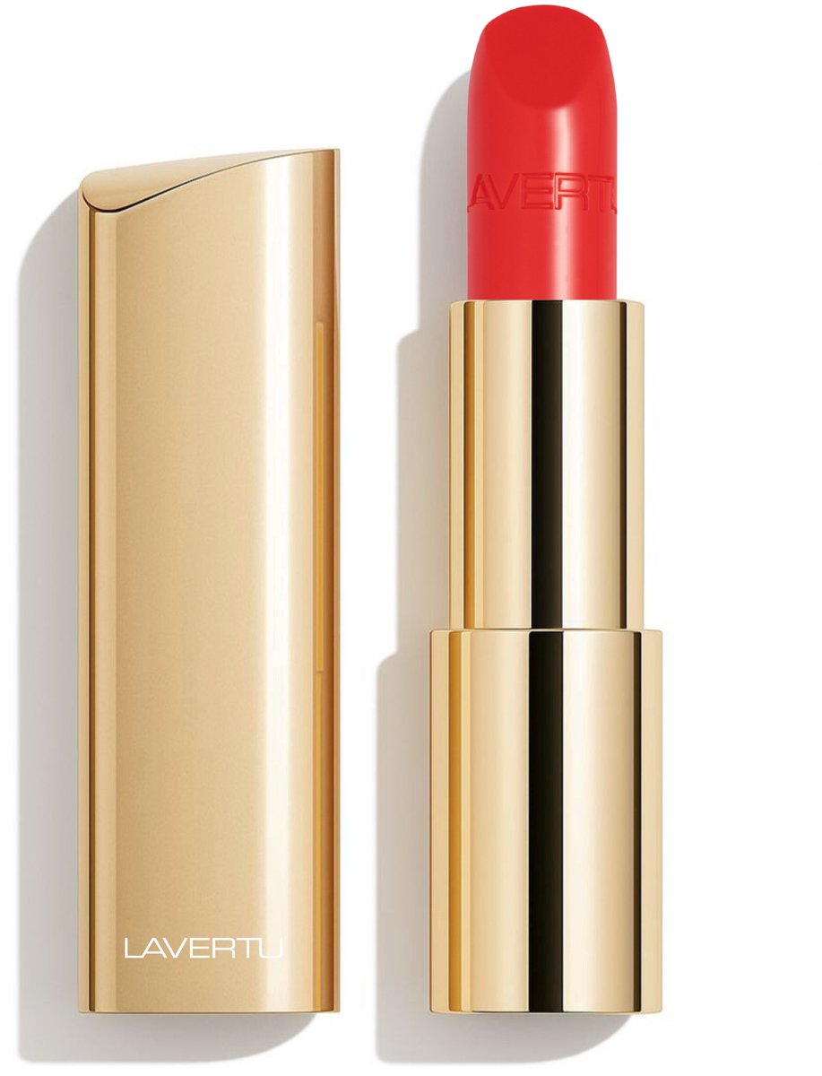 LAVERTU - Lipstick Nature – Oranje Natuurlijke Lipstick met Halfmatte Finish – 35 Delbard Orange | Romige, Lichte Textuur | Hydraterend & Verzorgend met Ricinusolie & Bijenwas