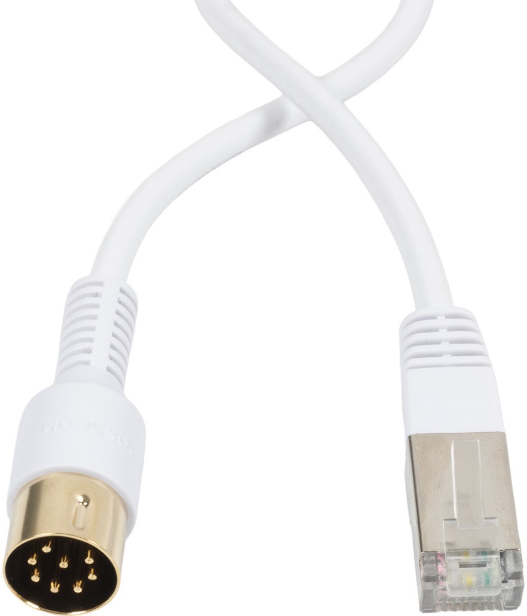 BOSSCOM RJ45 - DIN 8-pins / Powerlink PL8 (m) kabel voor B&O | wit | 0,50 meter