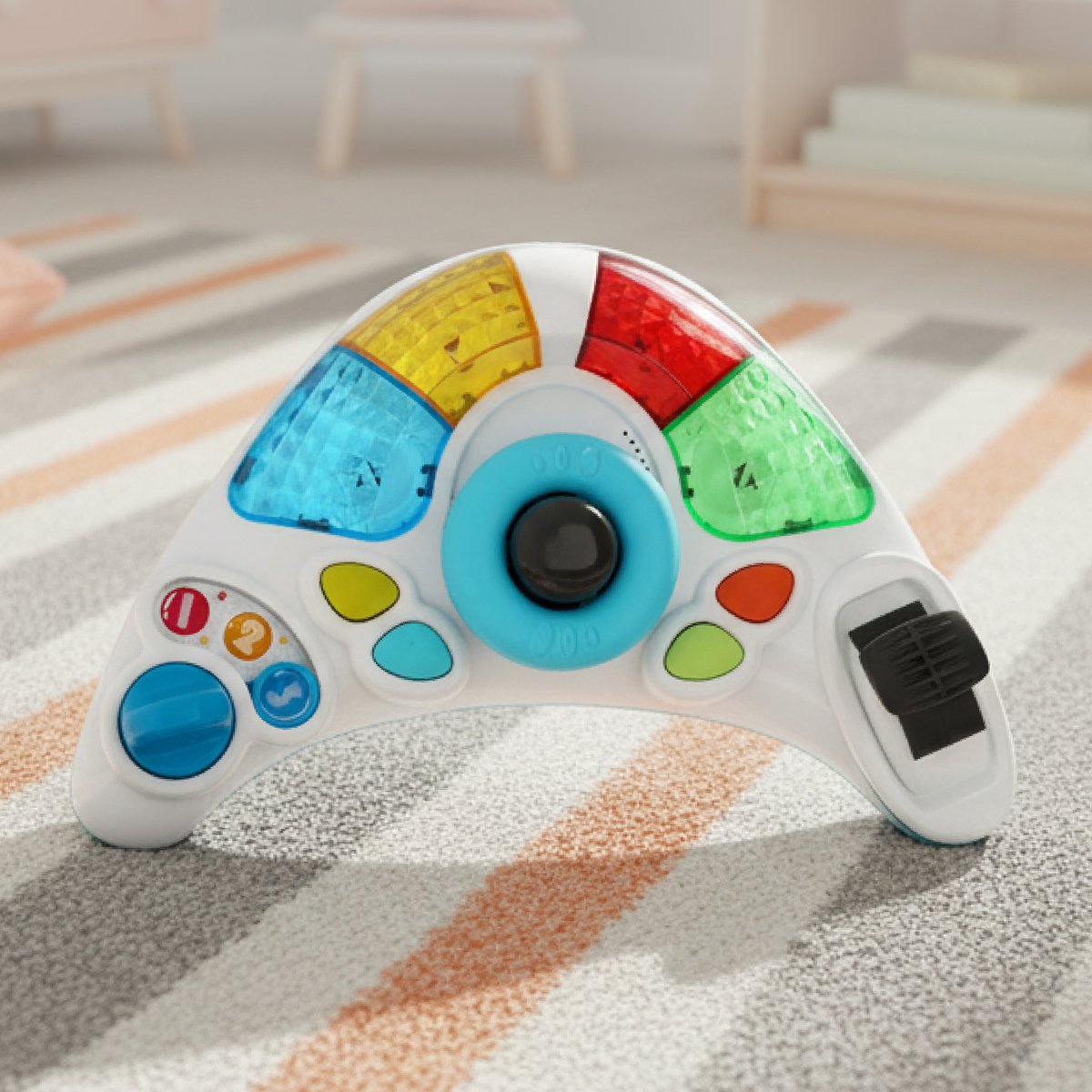 sun baby Loopstoel, baby walker vanaf 6 maanden, verstelbare hoogte, rubberen wielen - Turkoois-Zwart – foto 2