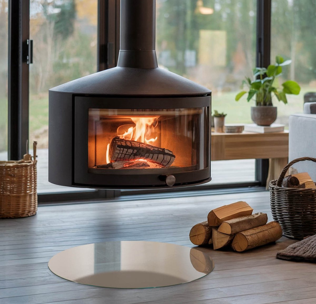 Coloray Vloerplaat Houtkachel - Plaat voor Onder Kachel - 50 cm x 50 cm - Kachel Vloerplaat - Bruin Vloerplaat Kachel - Onderplaat Voor Houtkachel - Vloerplaat Openhaard - Houtkachel Accessoires - Verwarmingsaccessoires
