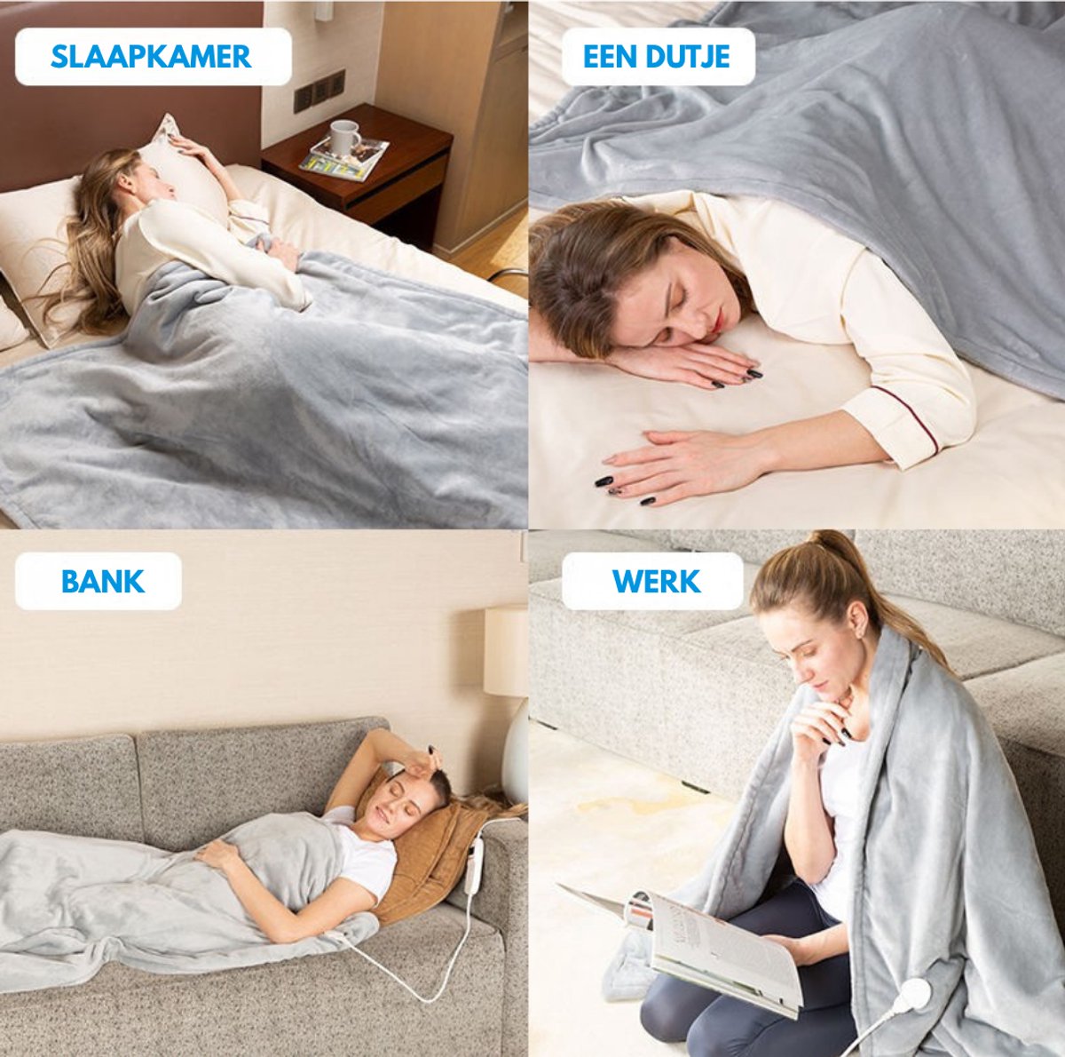 Livista Elektrische Deken – 2 Persoons Deken – XXL – met 3-standen timer – 10 warmtestanden – 180x160 cm – Oververhittingsbeveiliging – Wasmachinebestendig – Lichtbruin – foto 6