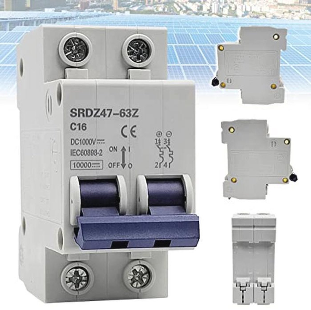 Mini DC Stroomonderbreker 16A 1000V - Scheidingsschakelaar voor PV Installaties