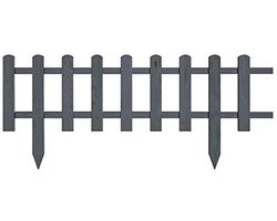 Houten Waterdichte Tuin Fencepaneel - Decoratieve Mini Fence voor Voortuin (60 x 20 cm, Grijs)