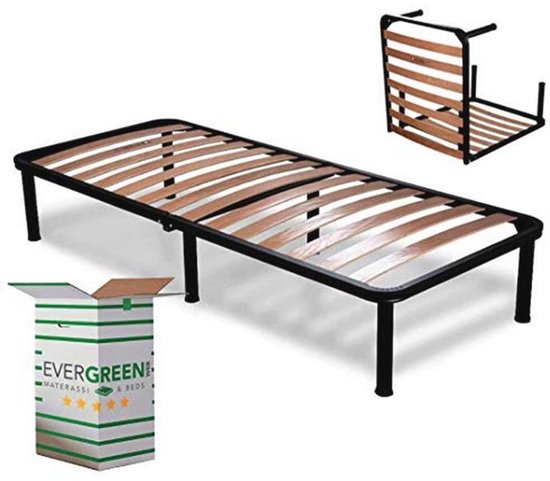EVERGREENWEB SET Tweepersoons Bedbodem en Matras 180x190 Aloë Vera 20 cm hoog met 2 Gratis Memory Foam Kussens SET Bed Matras Masserend effect en Orthopedische houten Lattenbodem Aanbieding