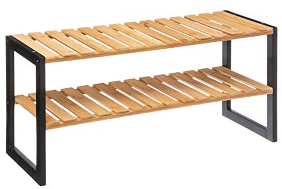 Schoenenrek voor 6 paar - stapelbaar bamboe voor optimale organisatie