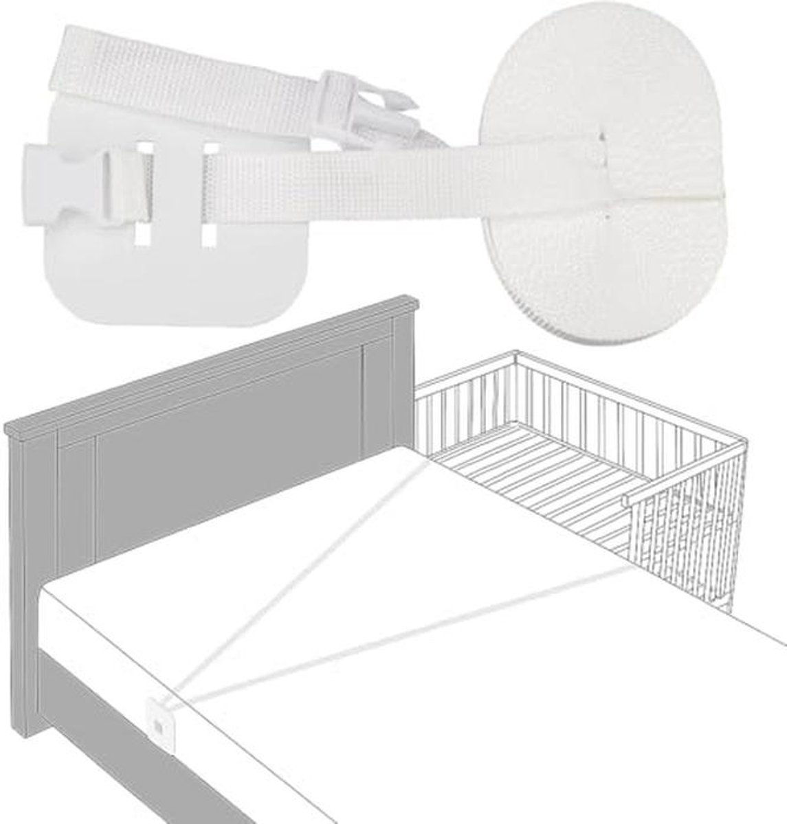 Verstelbare Bevestigingsriem voor Co-Sleeping – Universele Fixatieband voor Wieg en Boxspring