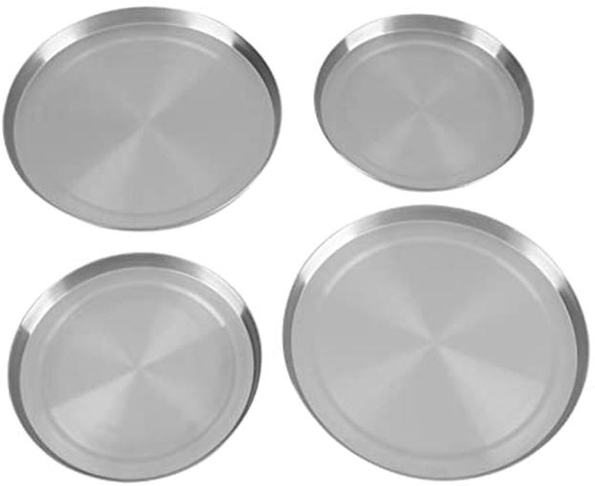 Kookplaat Deksel Set 4 Stuks Ronde Stainless Steel Branders