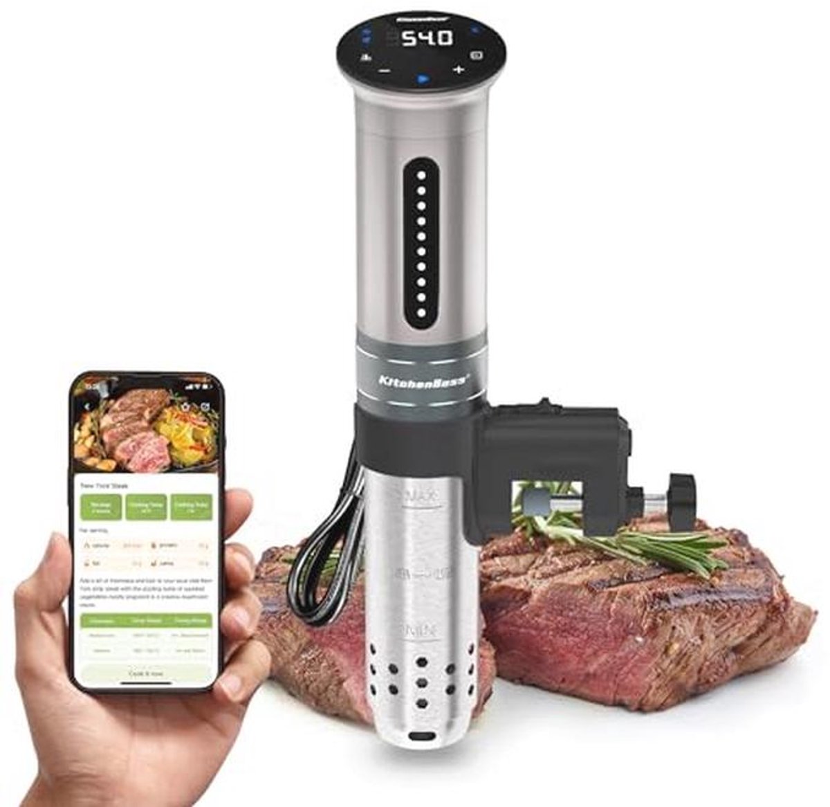 Sous Vide Koker met Wifi en Touch Display - 1100W Circulatie Temperatuur 40°C - 90°C