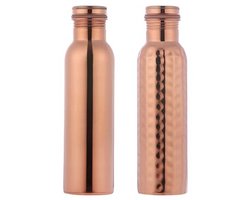 Set van 2 Ayurveda Waterflessen van Koper - Lekvrij (600 ml)