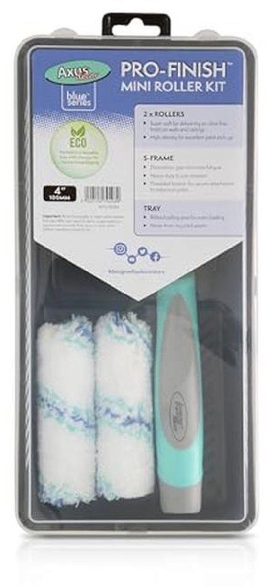 Mini Verfrollerset - Pro-Finish, Blauw