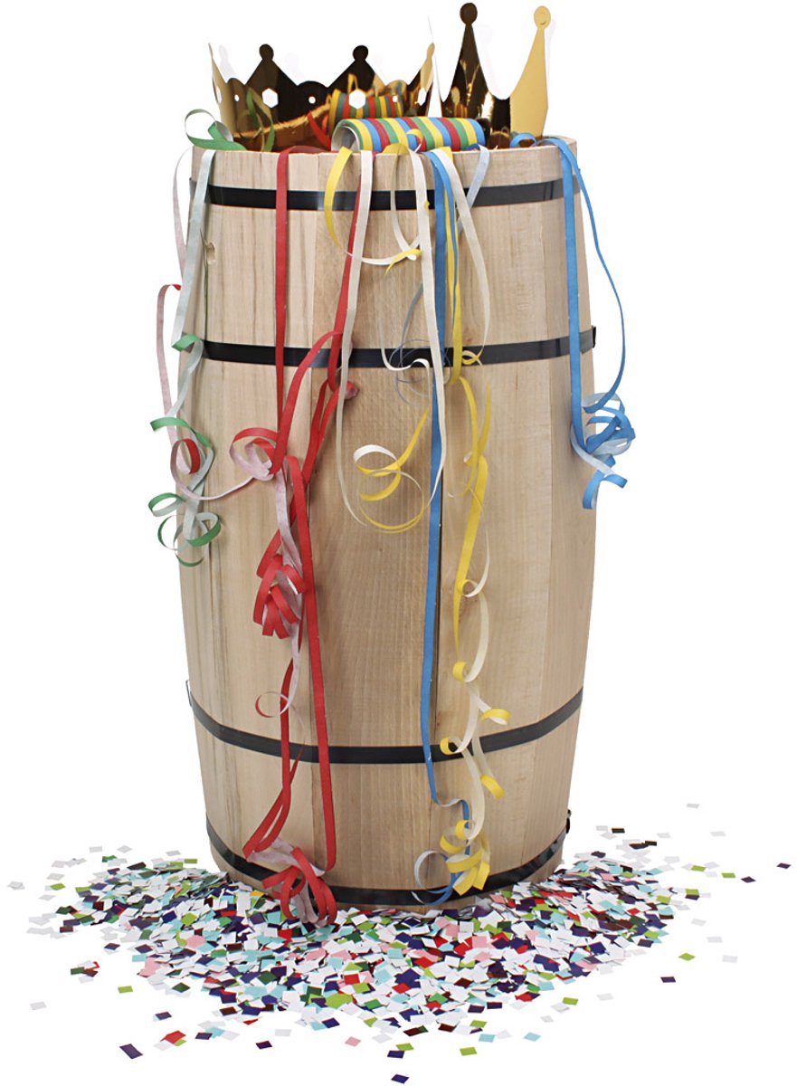 Carnavals ton met toebehoren, H: 54 cm, groot, 1 set
