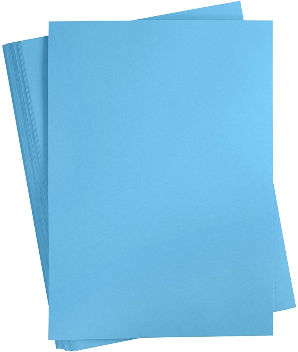 Gekleurd Karton, A2, vel 420x594 mm, 180 gr, turquoise, 100 vel/ 1 doos