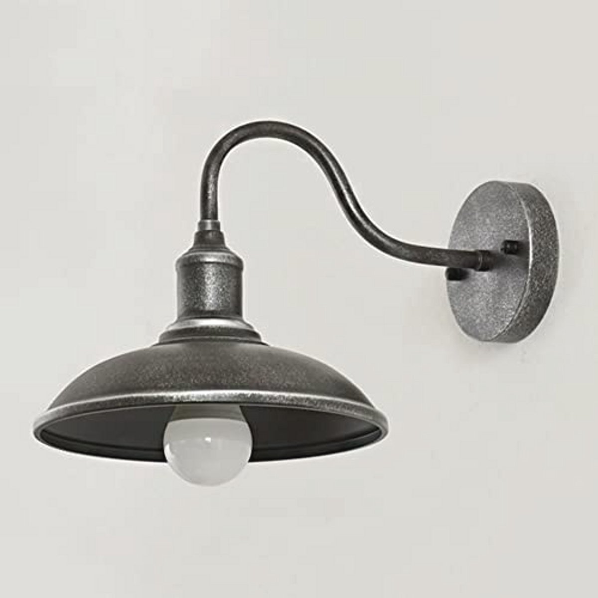 Vintage industriële wandlamp voor binnen en buiten - waterdicht IP23 - zwarte metalen lamp