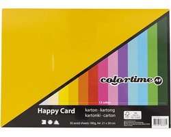 Creativ Company Colortime Lente Karton – A4 – 30 Vellen – 180 g/m² – Multicolor