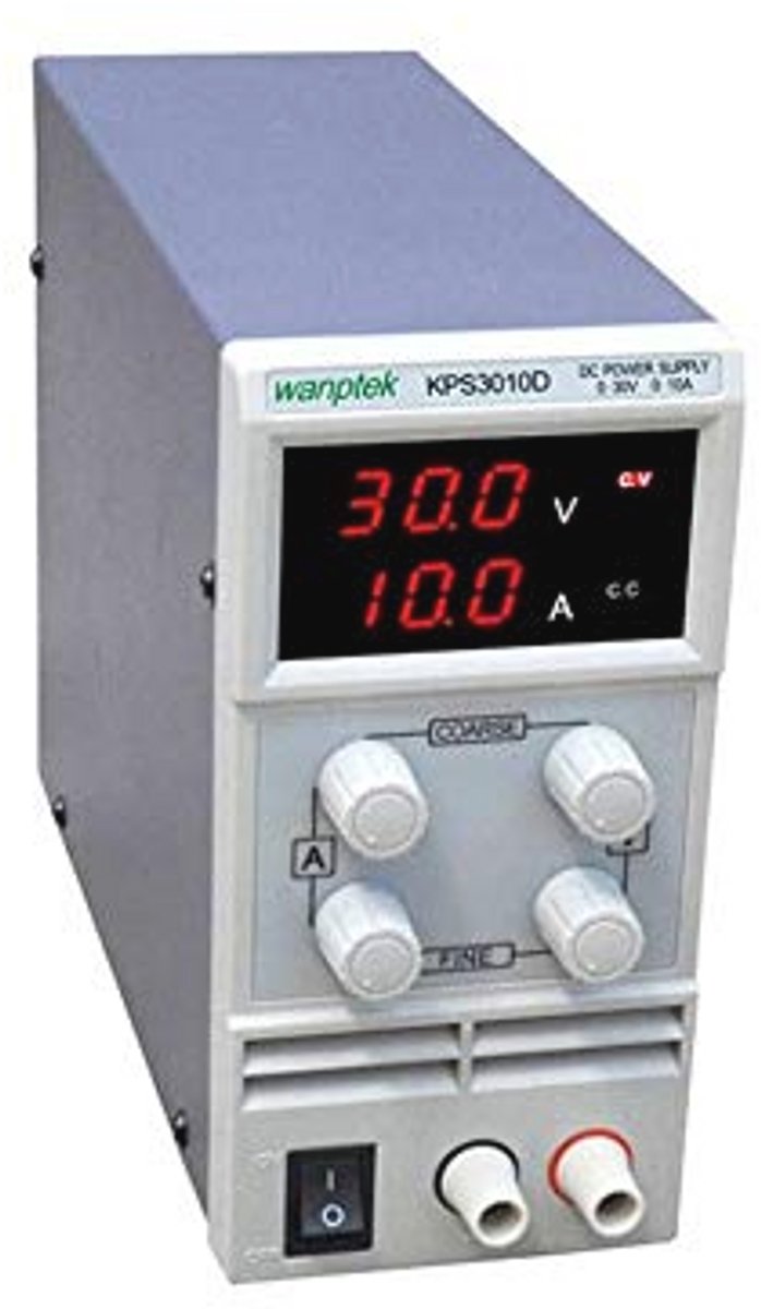 Regelbare Laboratoriumvoeding 0-30V 0-10A Digitale Stroommeter met Digitaal Display