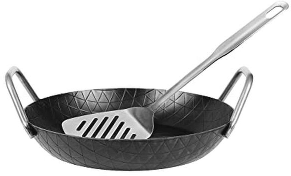 Professionele smeedijzeren serveerpan 24 cm - Duurzaam en krasbestendig