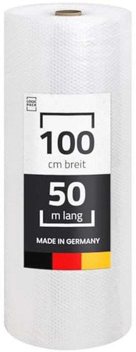 Noppenfolie 50m x 100cm - 2-laags Luchtkussenfolie voor Verhuizing en Verzending