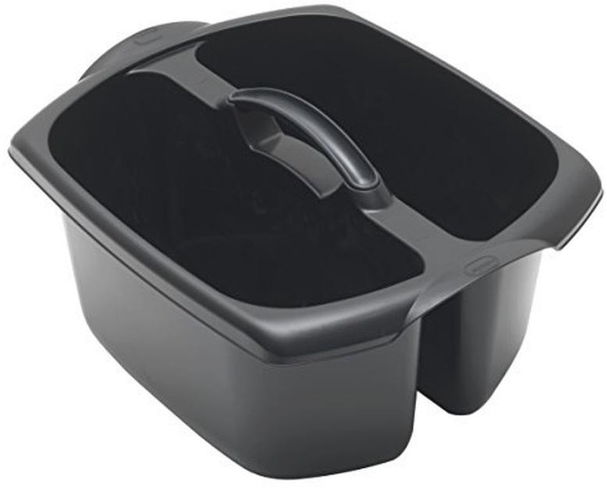 Utility Cleaning Caddy met dubbel compartiment, zwart, 9 liter