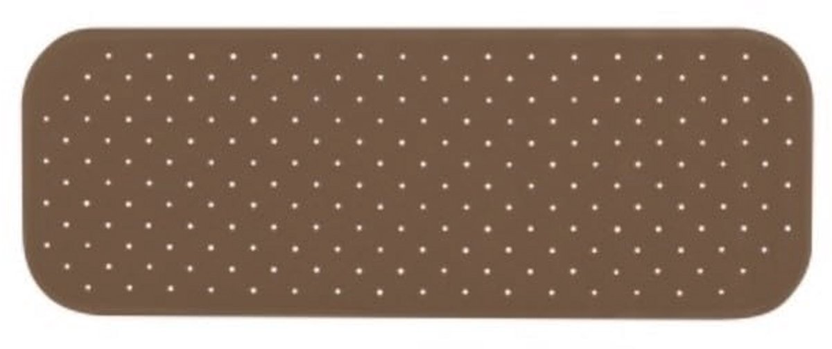 Antislip Douchemat Met Zuignappen - Antibacterieel, Wasbaar, 36 x 97 cm, Bruin